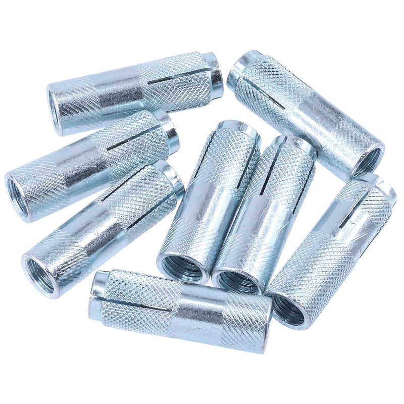 Tanstic 8Pcs 1/2'' Premium Zinc Plated Carbon Steel Knurled Drop-in Anchor for Solid Concrete (1/2'') - Image 1